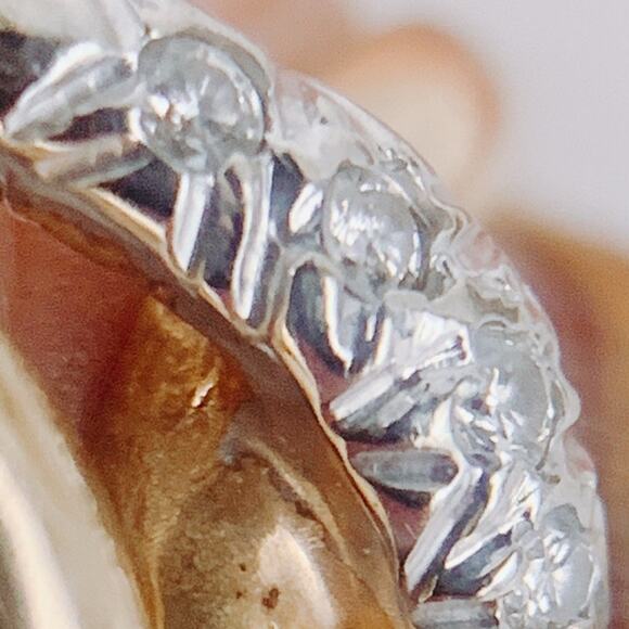 14K Gold Mid Century Diamond Cocktail Ring Retro Swirl Design VTG Ring, 50s 60s - Picture 12 of 16